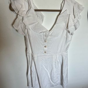 Cute ruffled white mini dress